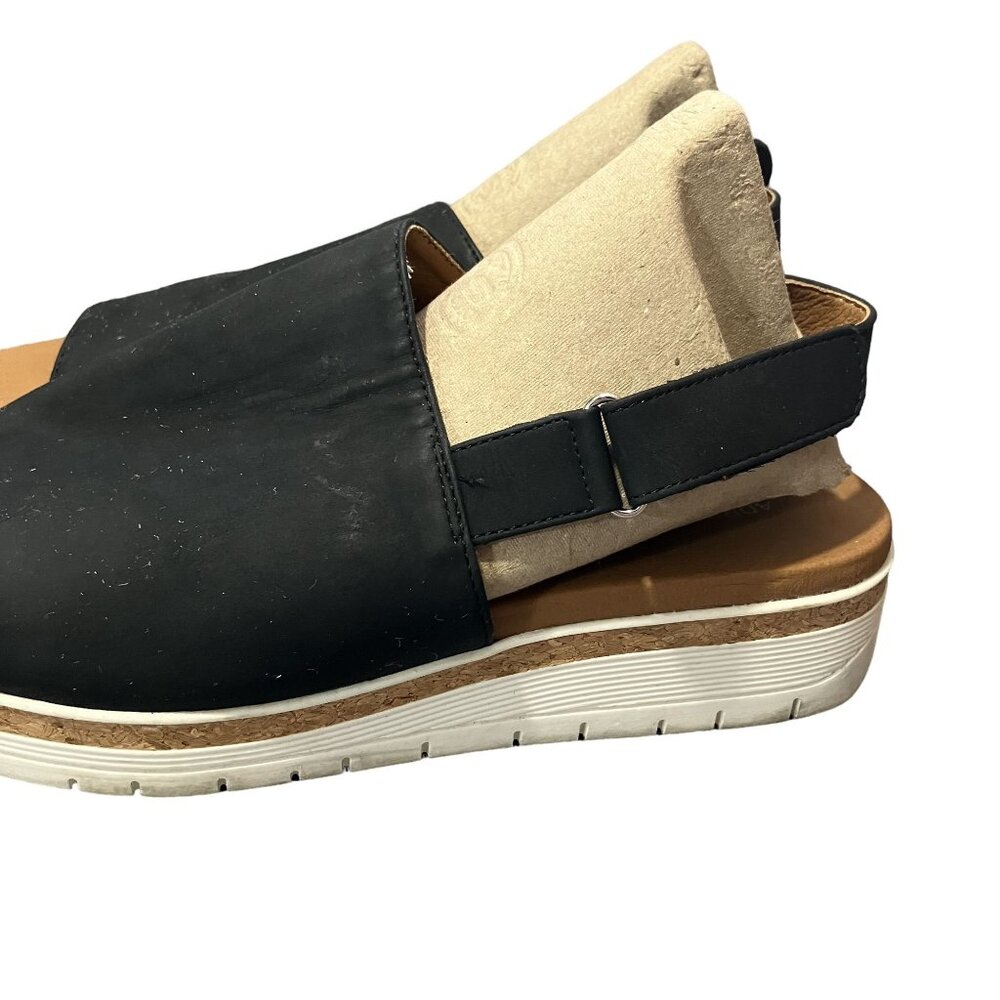 Adrienne Vittadini Sport Black Slingback Sandals Comfortable Platform Sole Styli - Picture 2 of 7